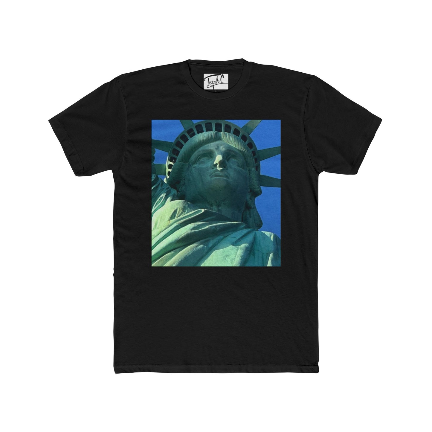 Unisex Cotton Crew Tee - Statue of Liberty Graphic with Inspirational Quote