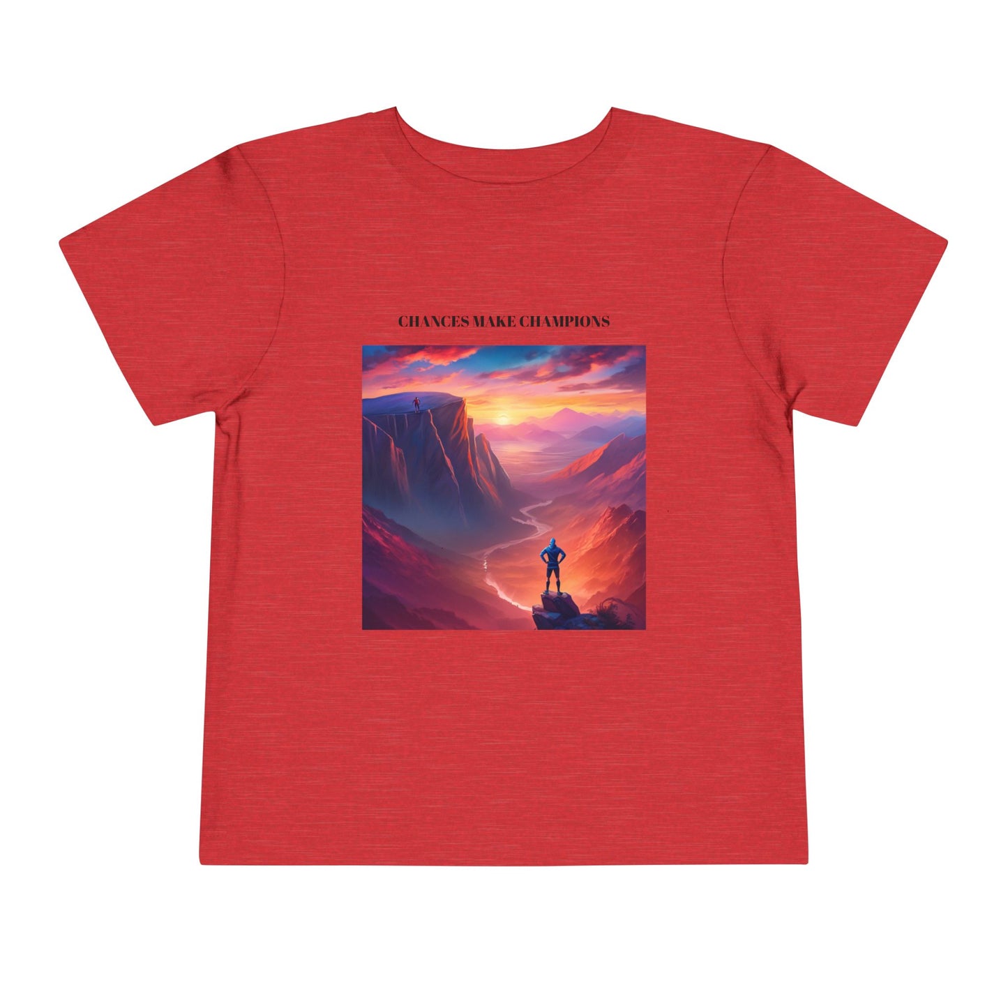 Inspirational Toddler Short Sleeve Tee - "Chances Make Champions" Adventure Design