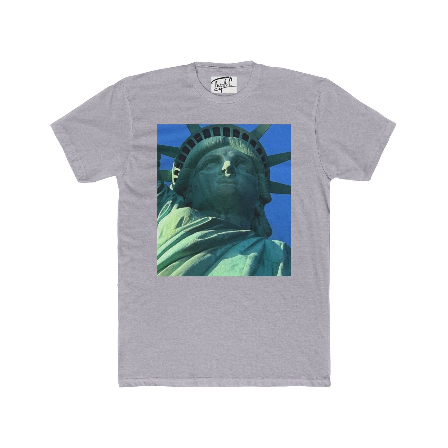 Unisex Cotton Crew Tee - Statue of Liberty Graphic with Inspirational Quote