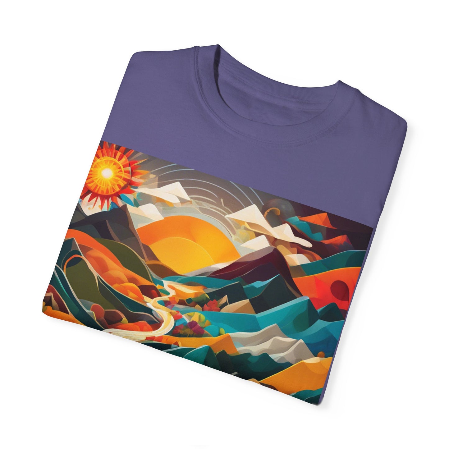 Adventure Journey Unisex Garment-Dyed T-shirt - Colorful Nature Design