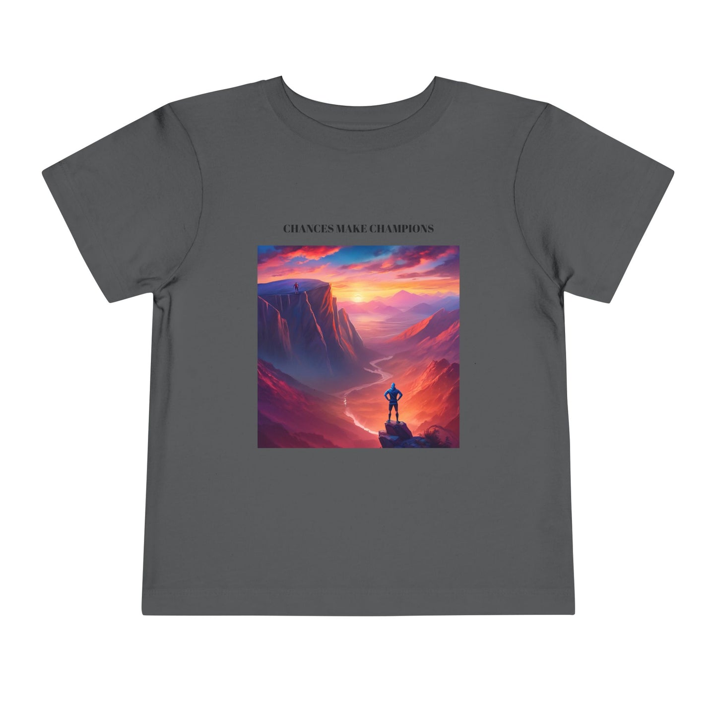 Inspirational Toddler Short Sleeve Tee - "Chances Make Champions" Adventure Design