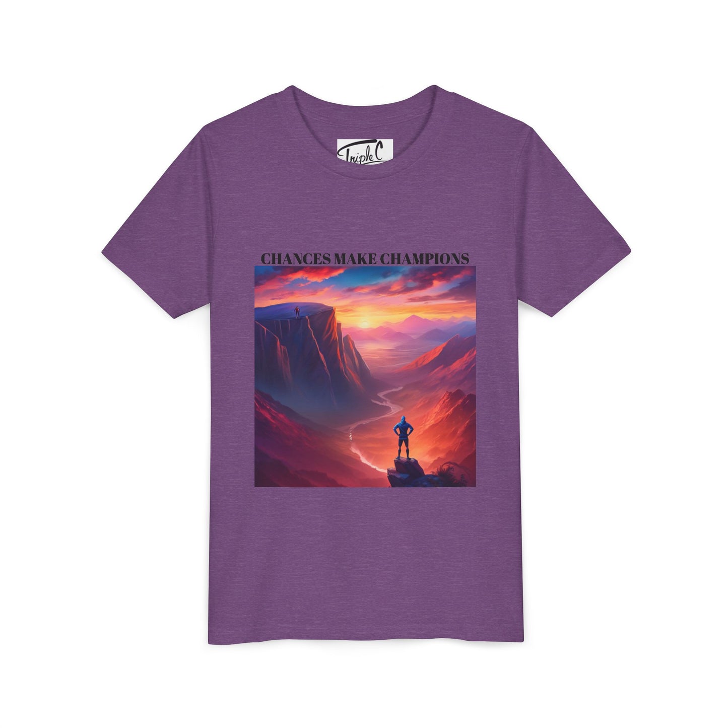 Youth Short Sleeve Tee - Inspirational Art with 'Chances Make Champions' Design