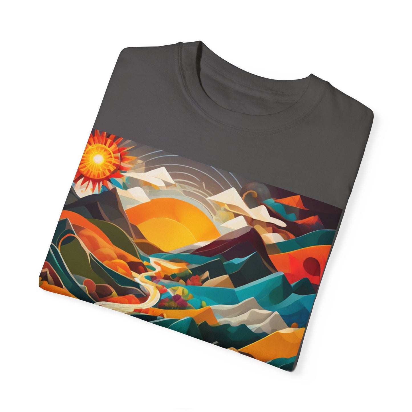 Adventure Journey Unisex Garment-Dyed T-shirt - Colorful Nature Design