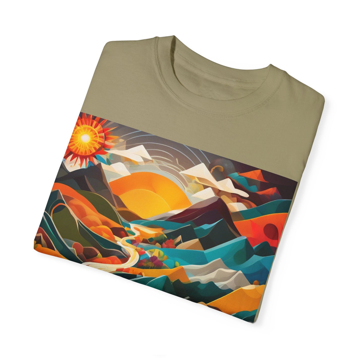 Adventure Journey Unisex Garment-Dyed T-shirt - Colorful Nature Design