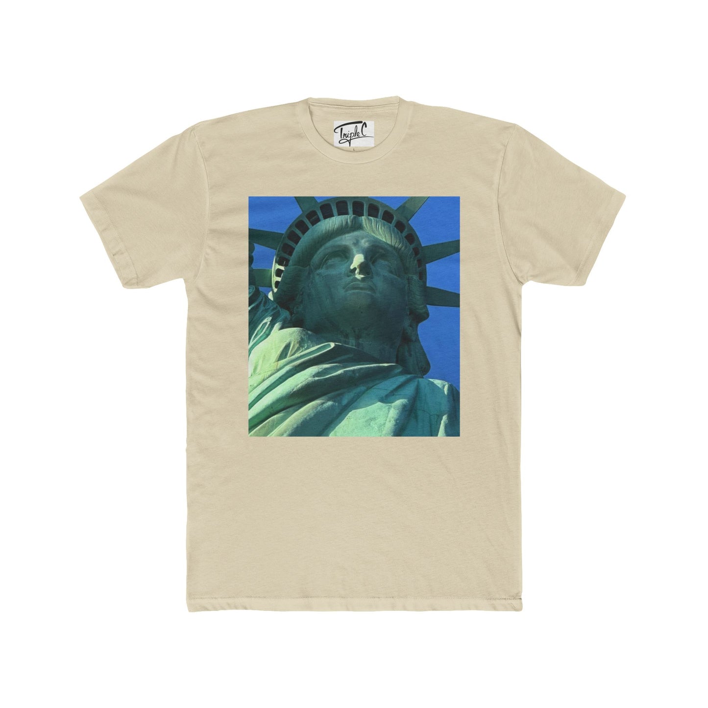 Unisex Cotton Crew Tee - Statue of Liberty Graphic with Inspirational Quote