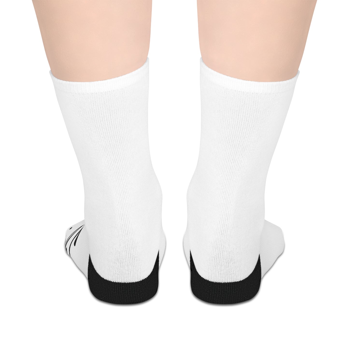 Stylish Mid-Length Socks with Unique Black Design, Cozy Gift for Home, Casual Wear, Holiday, Fashion, Comfort