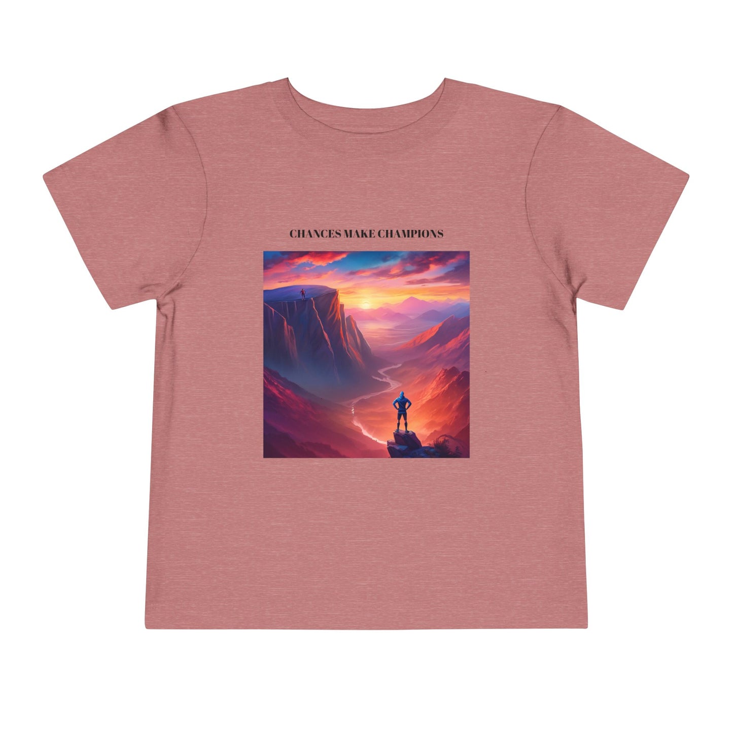 Inspirational Toddler Short Sleeve Tee - "Chances Make Champions" Adventure Design