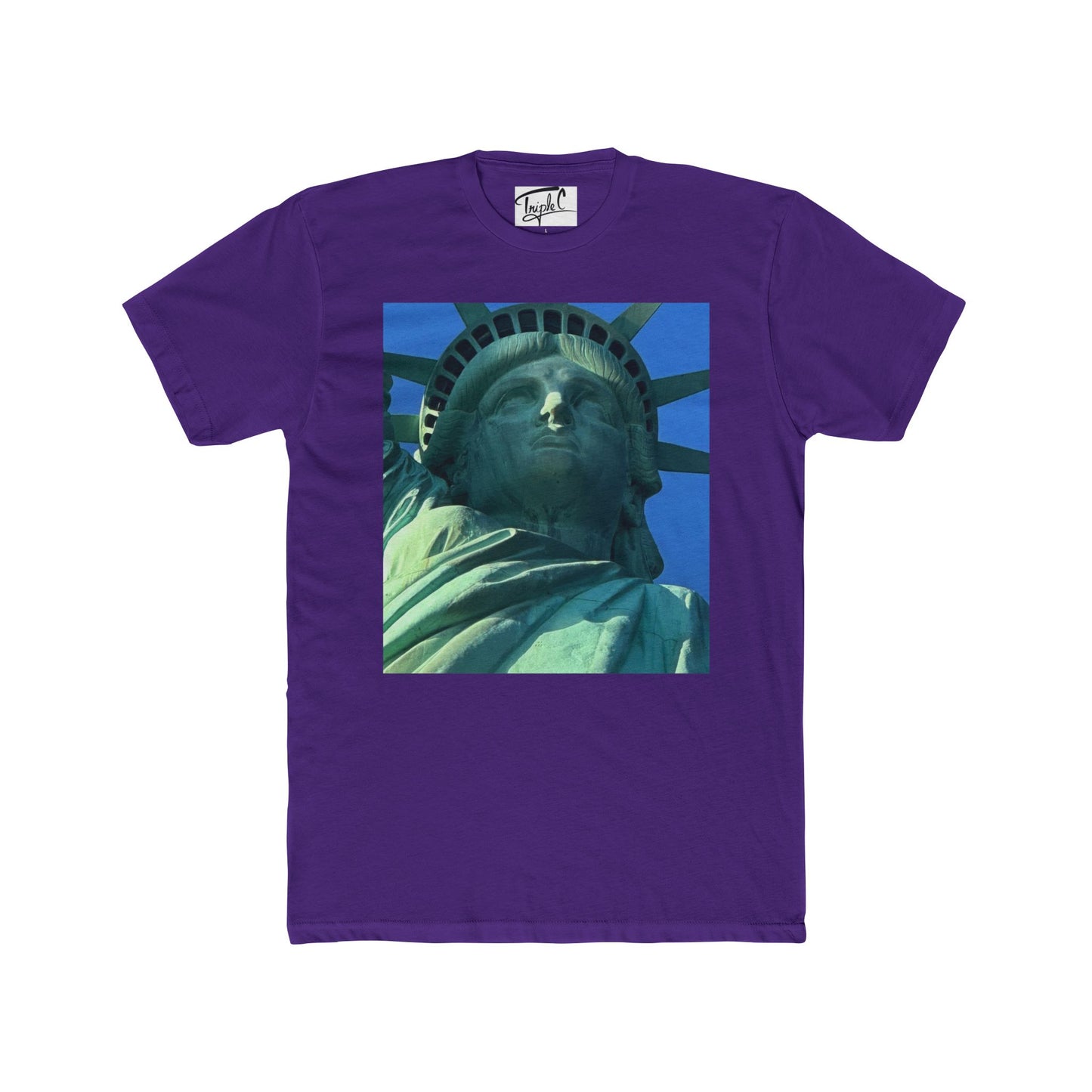 Unisex Cotton Crew Tee - Statue of Liberty Graphic with Inspirational Quote