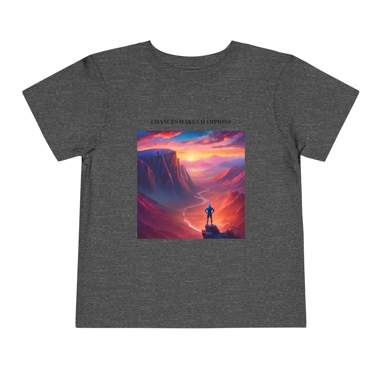 Inspirational Toddler Short Sleeve Tee - "Chances Make Champions" Adventure Design