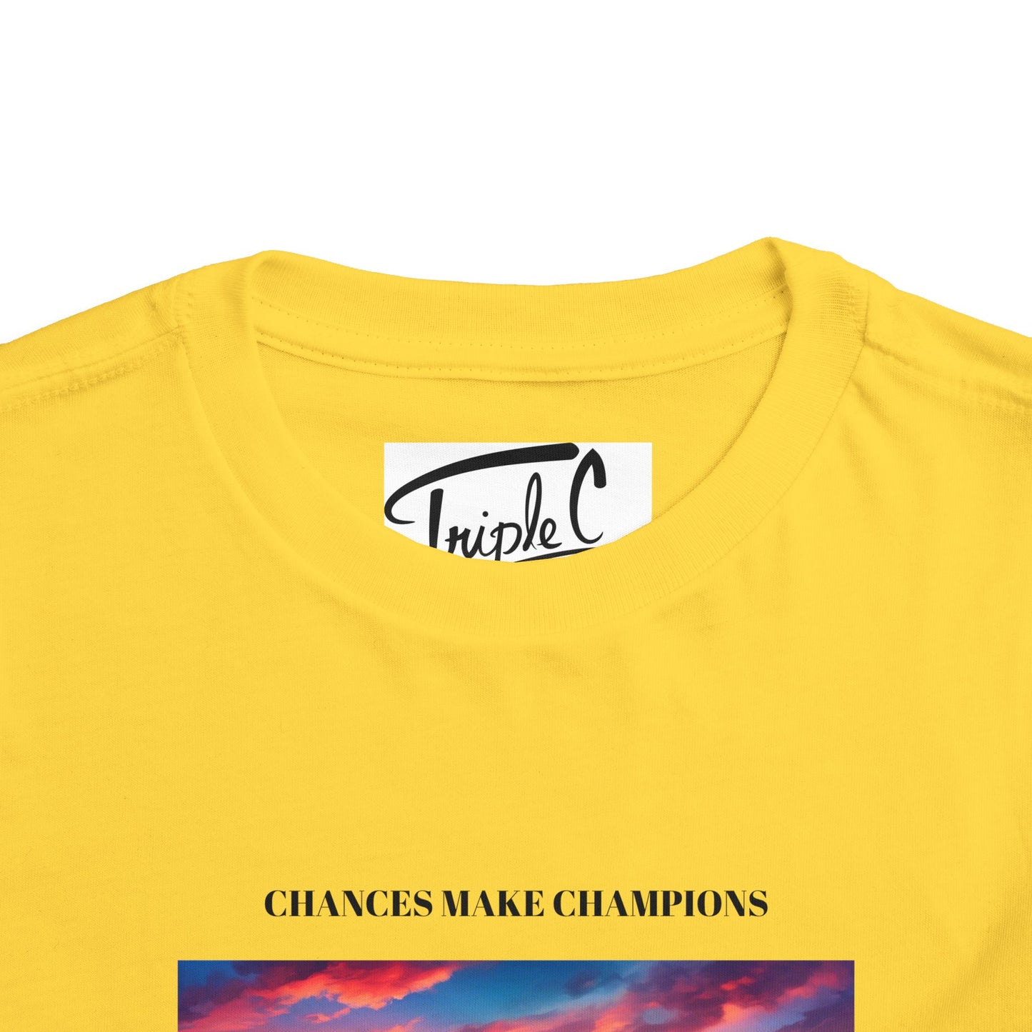 Inspirational Toddler Short Sleeve Tee - "Chances Make Champions" Adventure Design