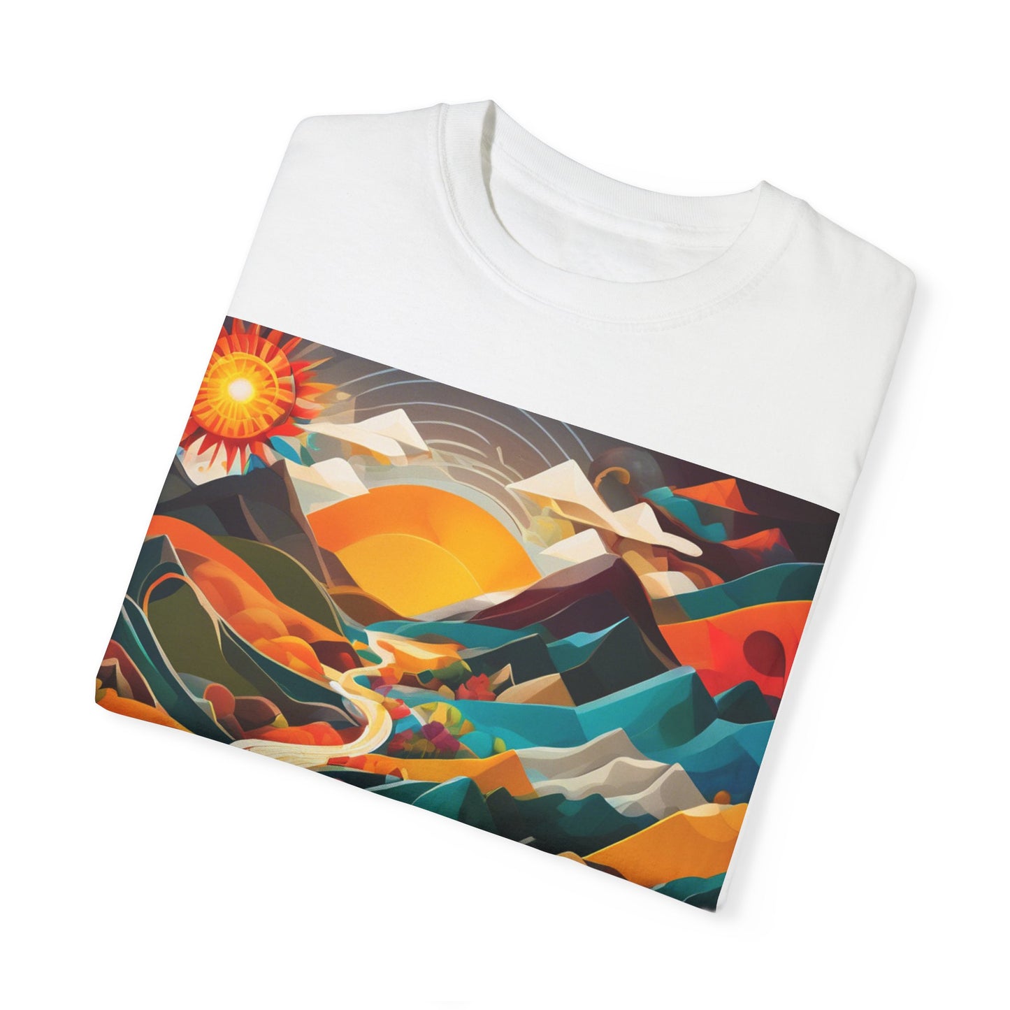 Adventure Journey Unisex Garment-Dyed T-shirt - Colorful Nature Design