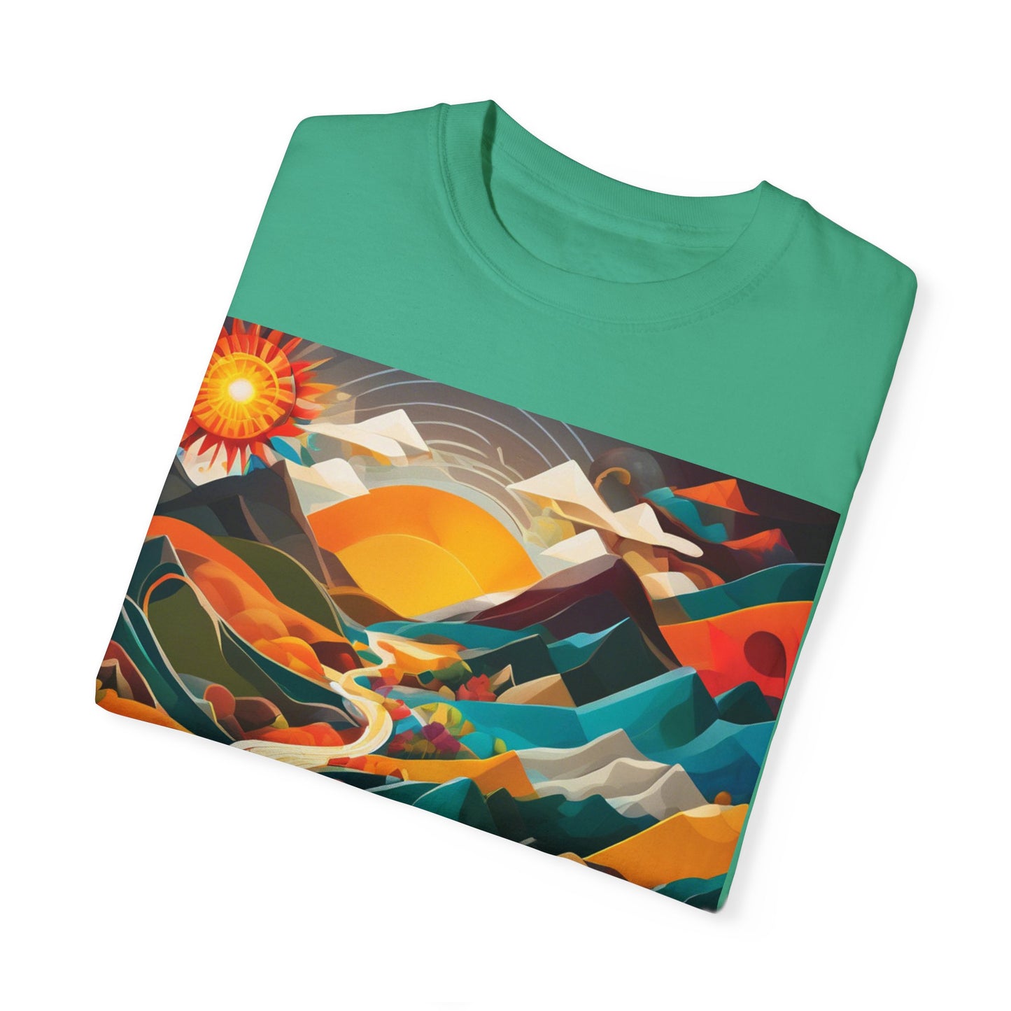 Adventure Journey Unisex Garment-Dyed T-shirt - Colorful Nature Design
