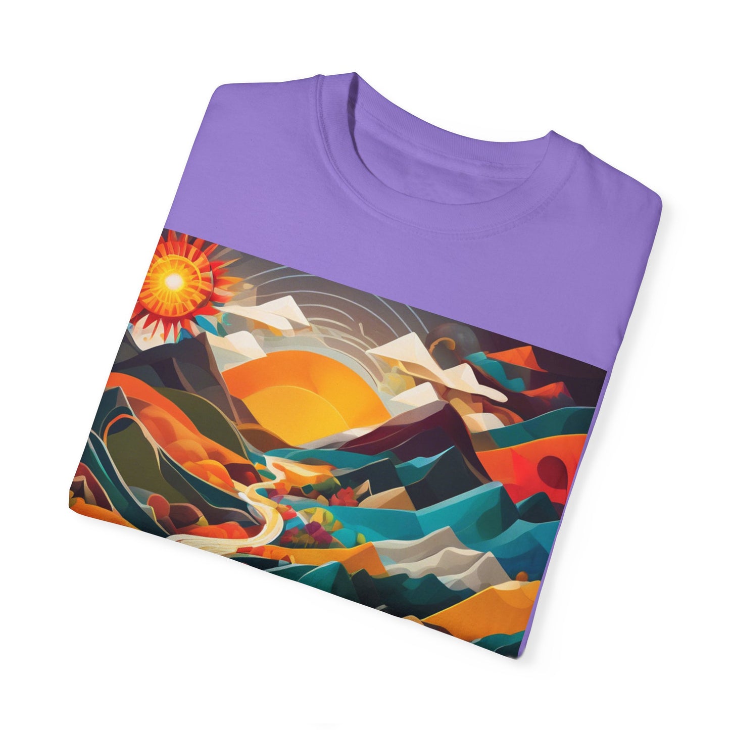 Adventure Journey Unisex Garment-Dyed T-shirt - Colorful Nature Design