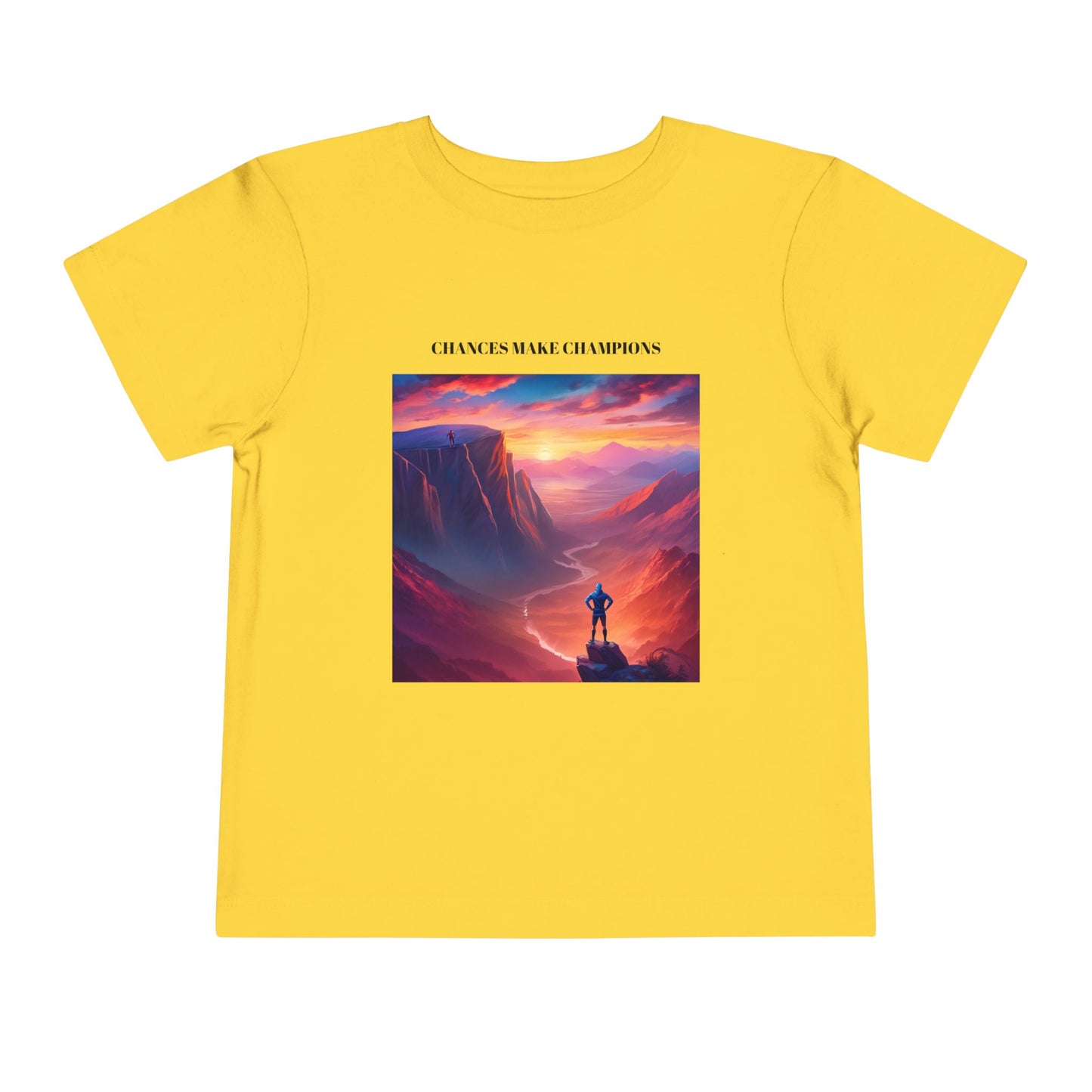 Inspirational Toddler Short Sleeve Tee - "Chances Make Champions" Adventure Design