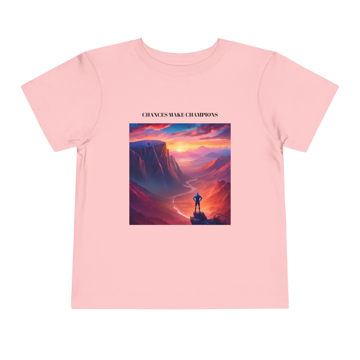 Inspirational Toddler Short Sleeve Tee - "Chances Make Champions" Adventure Design