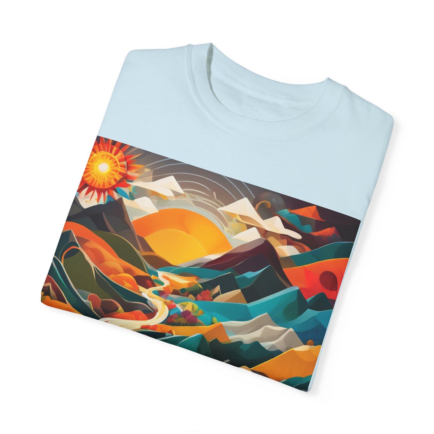 Adventure Journey Unisex Garment-Dyed T-shirt - Colorful Nature Design