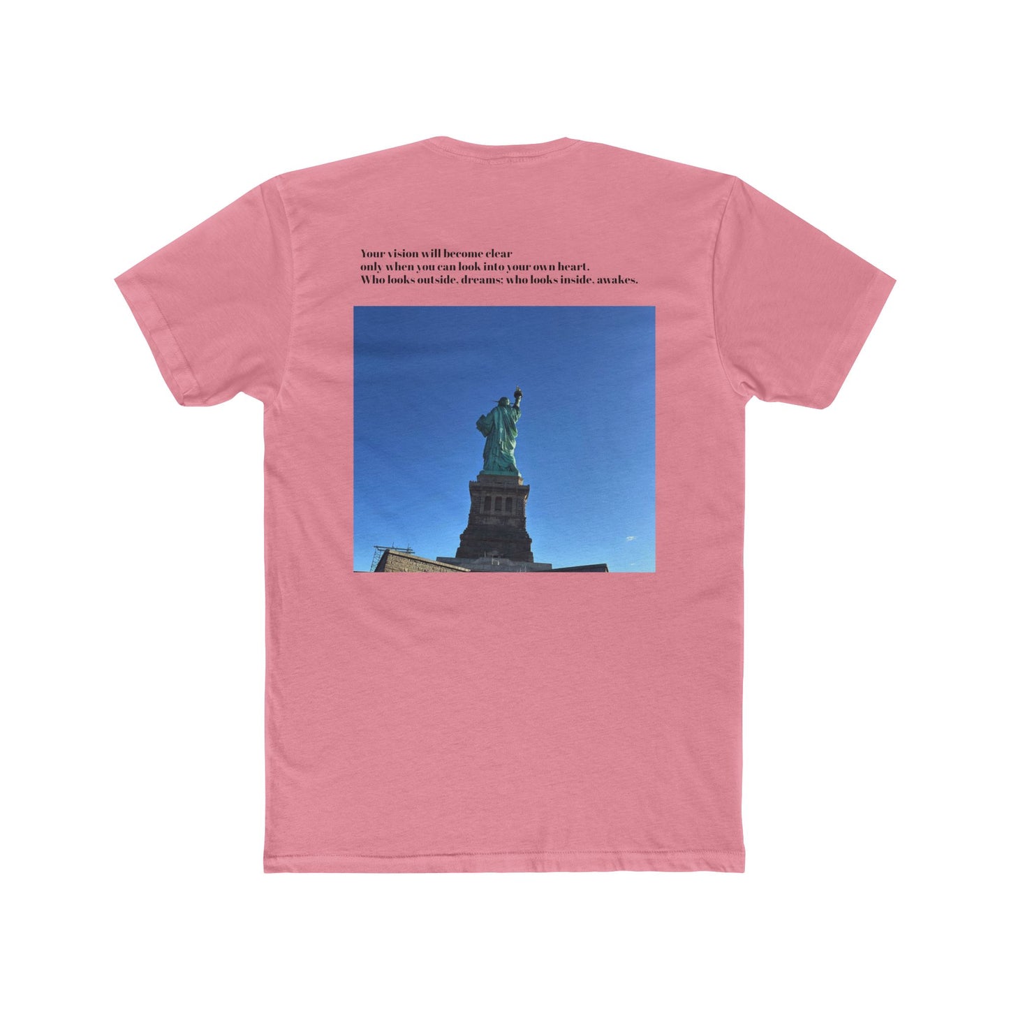 Unisex Cotton Crew Tee - Statue of Liberty Graphic with Inspirational Quote