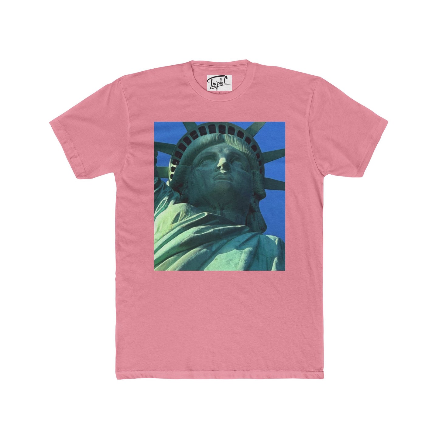 Unisex Cotton Crew Tee - Statue of Liberty Graphic with Inspirational Quote
