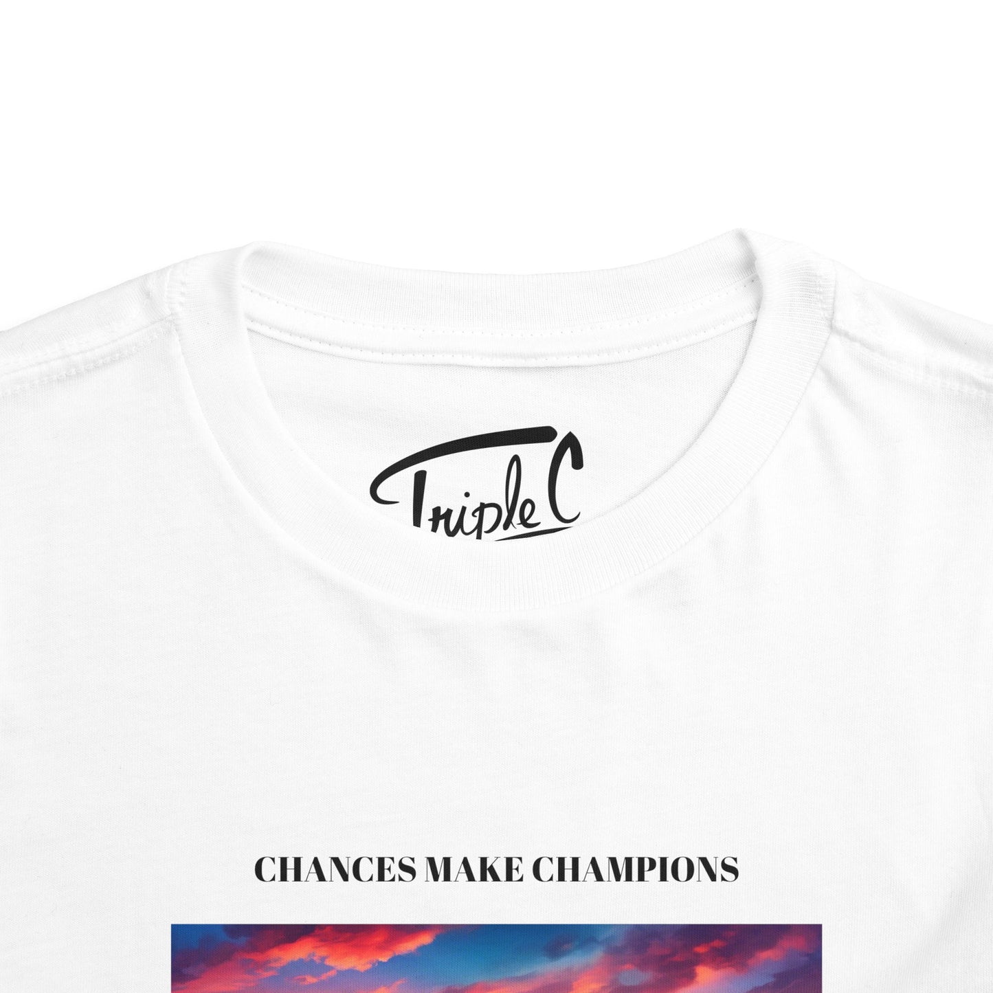 Inspirational Toddler Short Sleeve Tee - "Chances Make Champions" Adventure Design