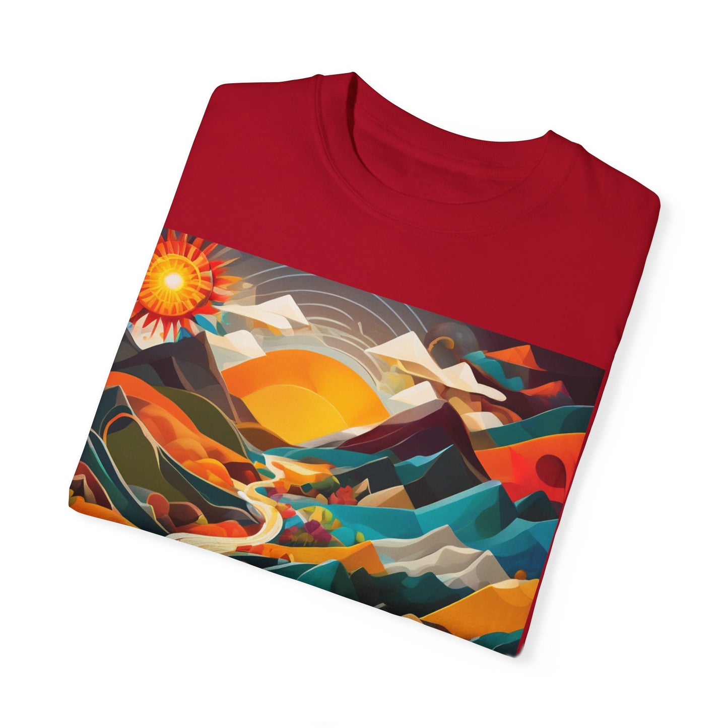 Adventure Journey Unisex Garment-Dyed T-shirt - Colorful Nature Design