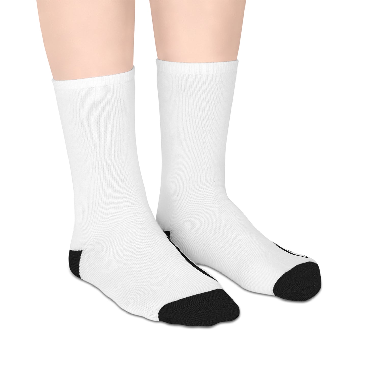 Stylish Mid-Length Socks with Unique Black Design, Cozy Gift for Home, Casual Wear, Holiday, Fashion, Comfort