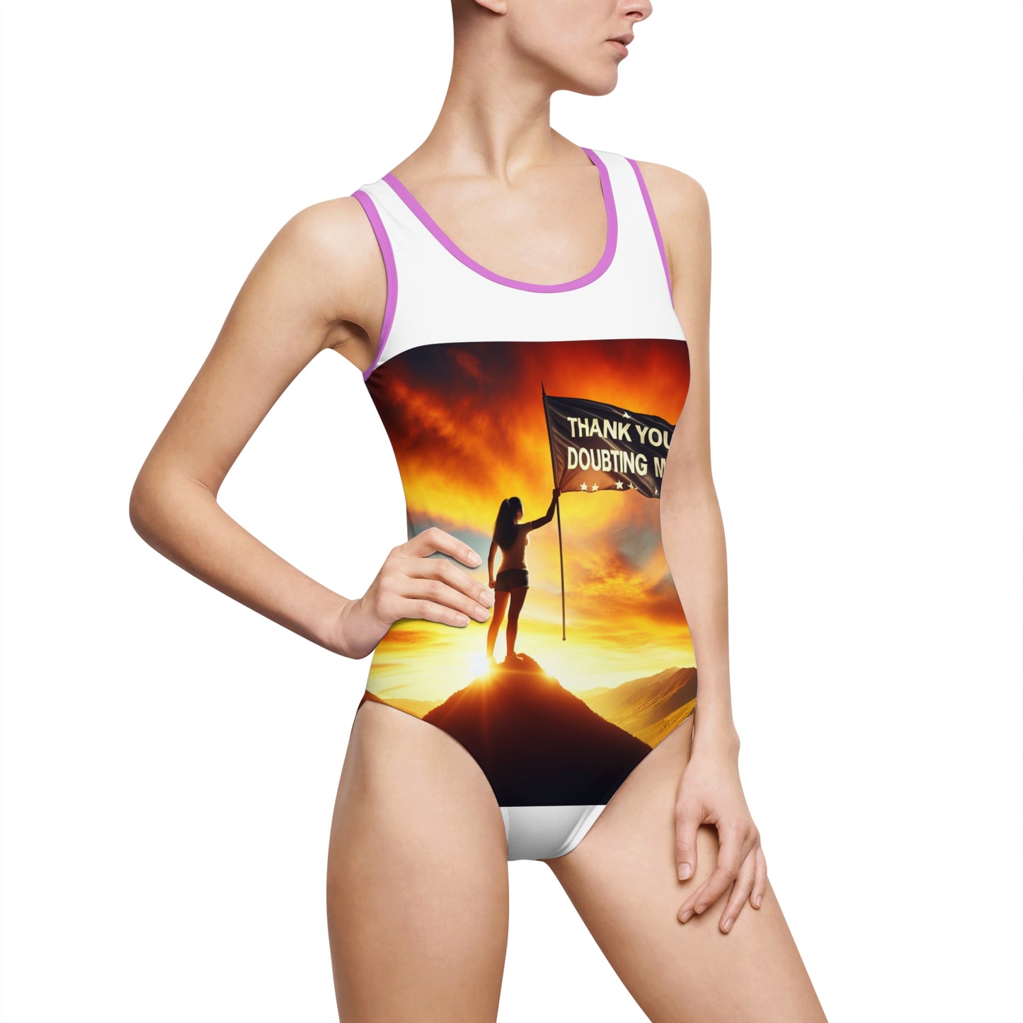 Empowering Women's Classic One-Piece Swimsuit - Perfect for Beach Days, Summer Vacations, Pool Parties, Motivational Gifts, AOP Swimwear