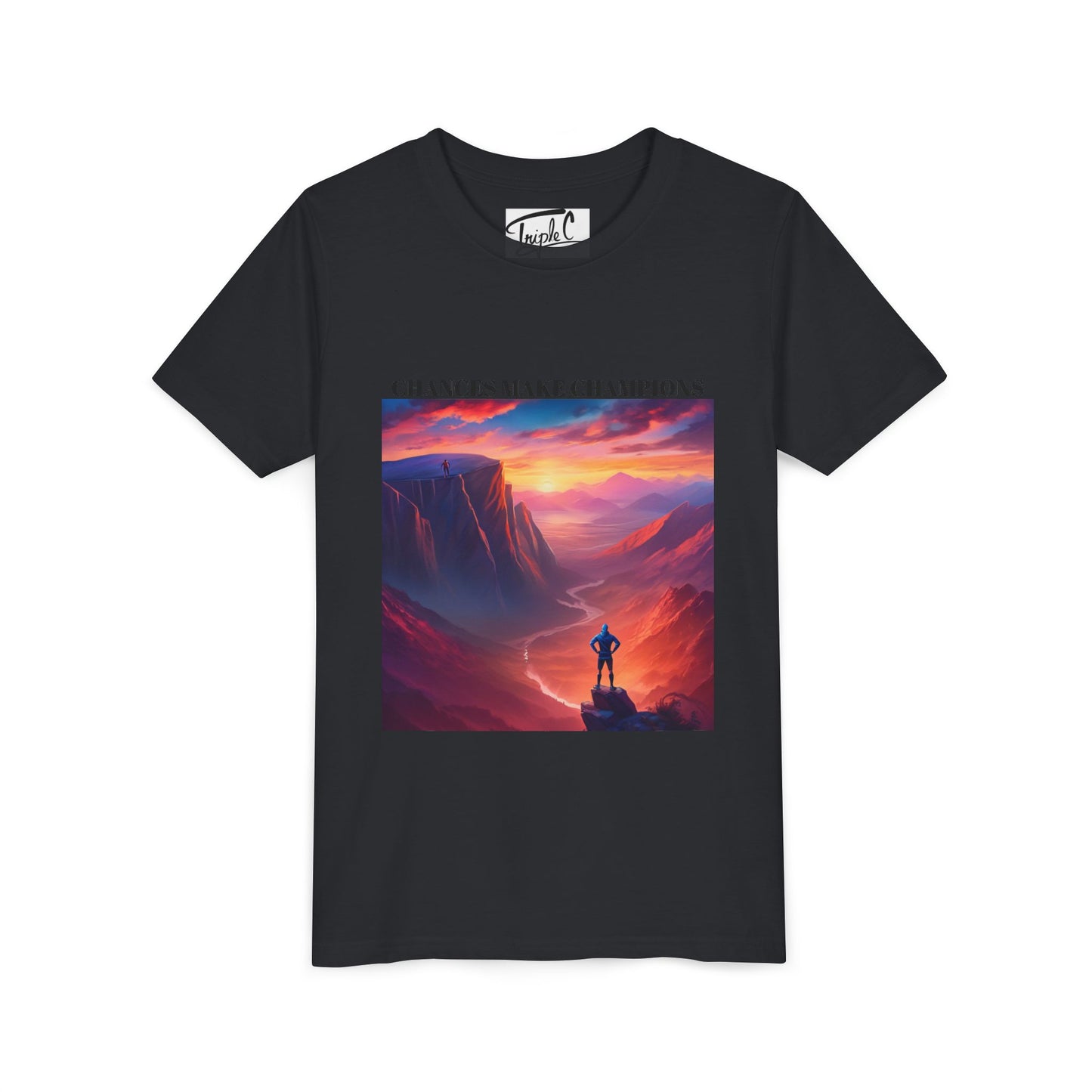 Youth Short Sleeve Tee - Inspirational Art with 'Chances Make Champions' Design