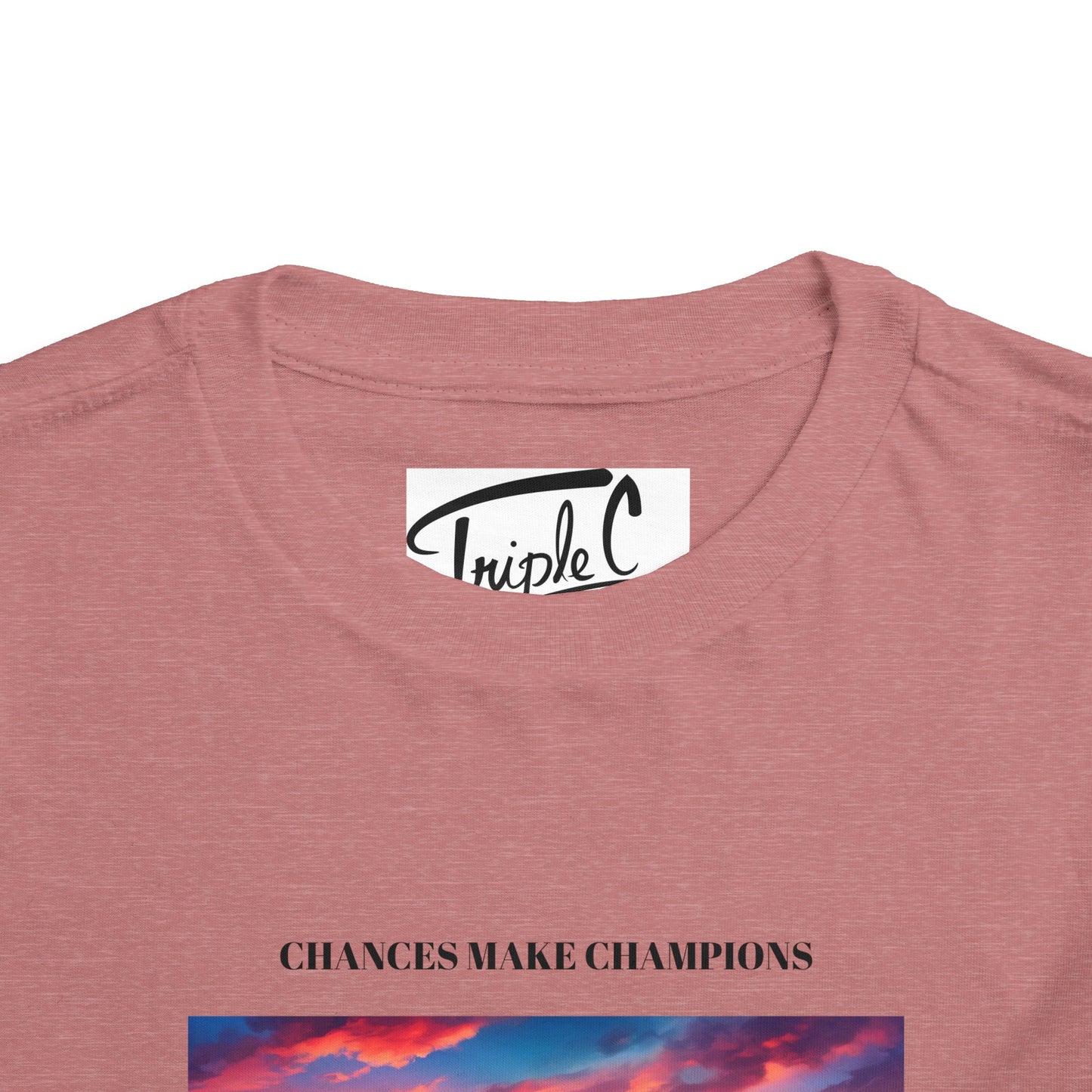 Inspirational Toddler Short Sleeve Tee - "Chances Make Champions" Adventure Design