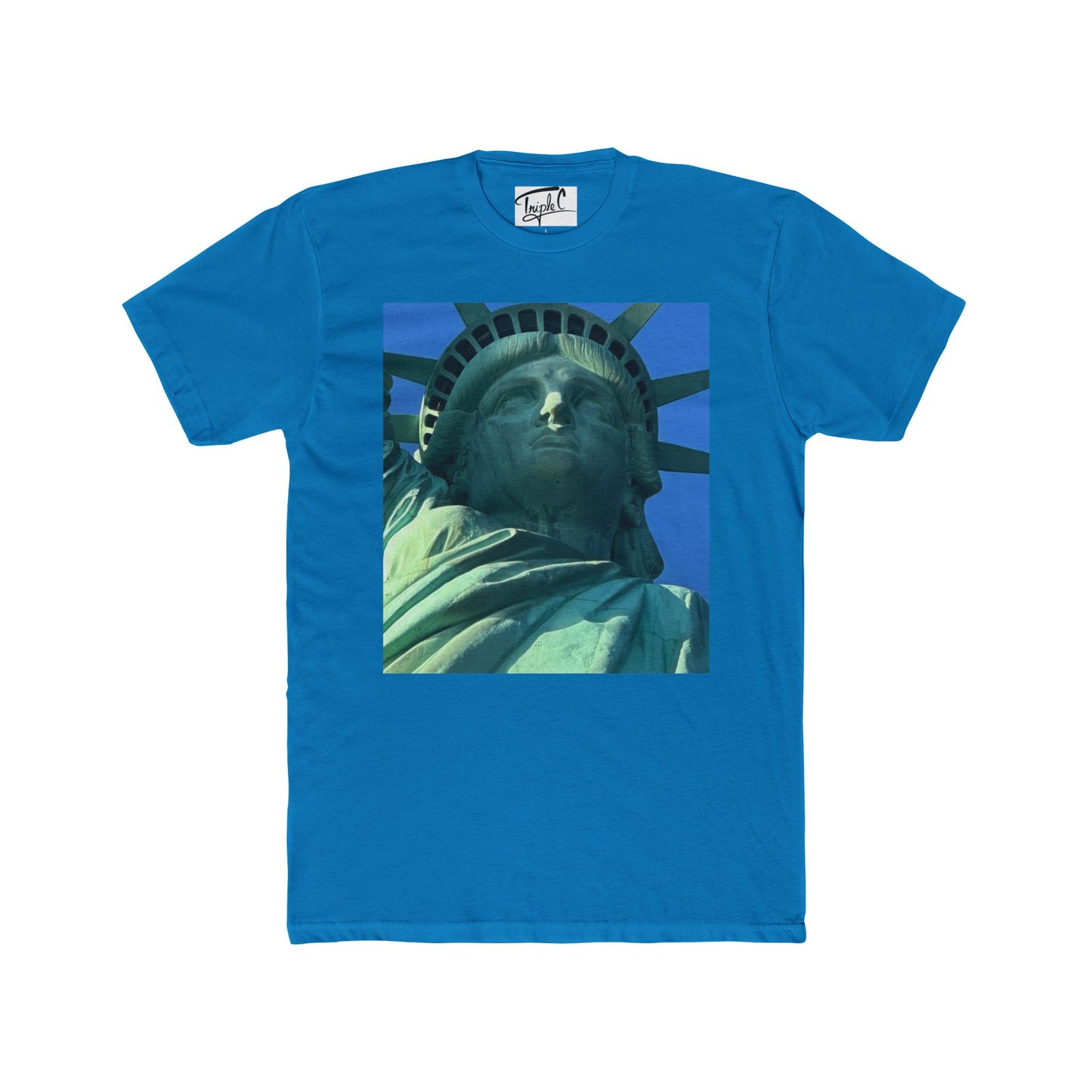 Unisex Cotton Crew Tee - Statue of Liberty Graphic with Inspirational Quote