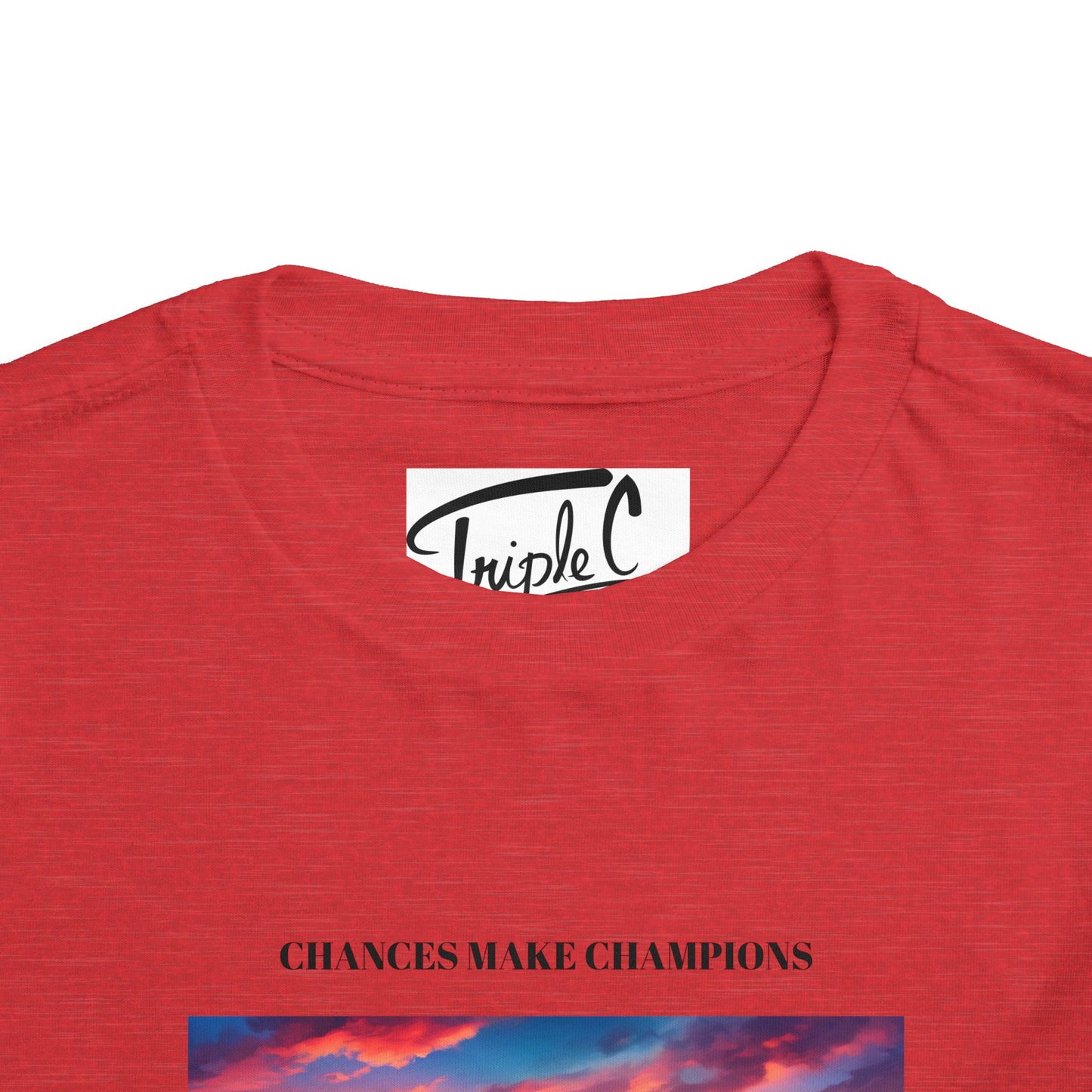 Inspirational Toddler Short Sleeve Tee - "Chances Make Champions" Adventure Design