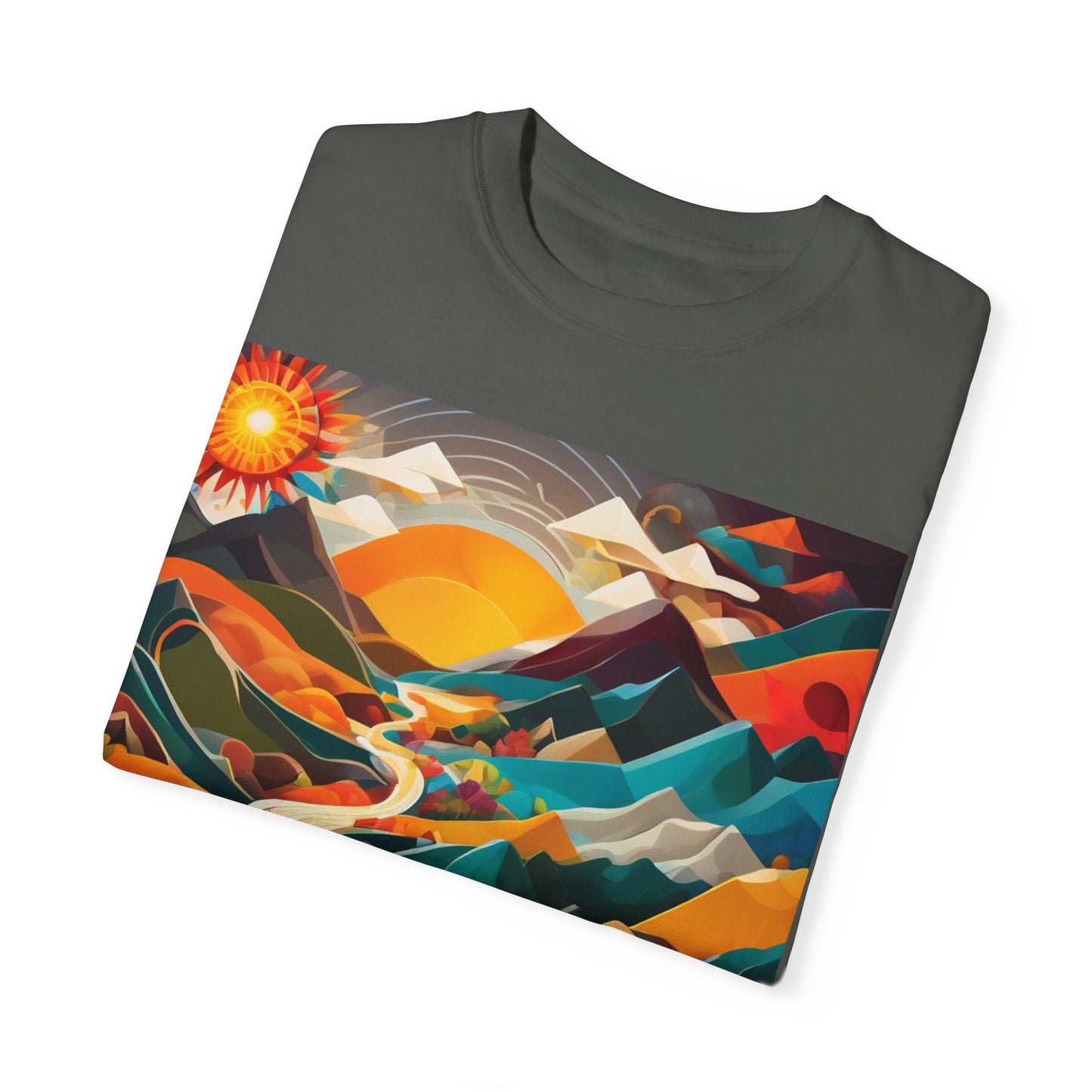 Adventure Journey Unisex Garment-Dyed T-shirt - Colorful Nature Design