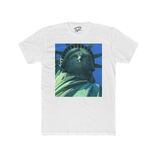 Unisex Cotton Crew Tee - Statue of Liberty Graphic with Inspirational Quote