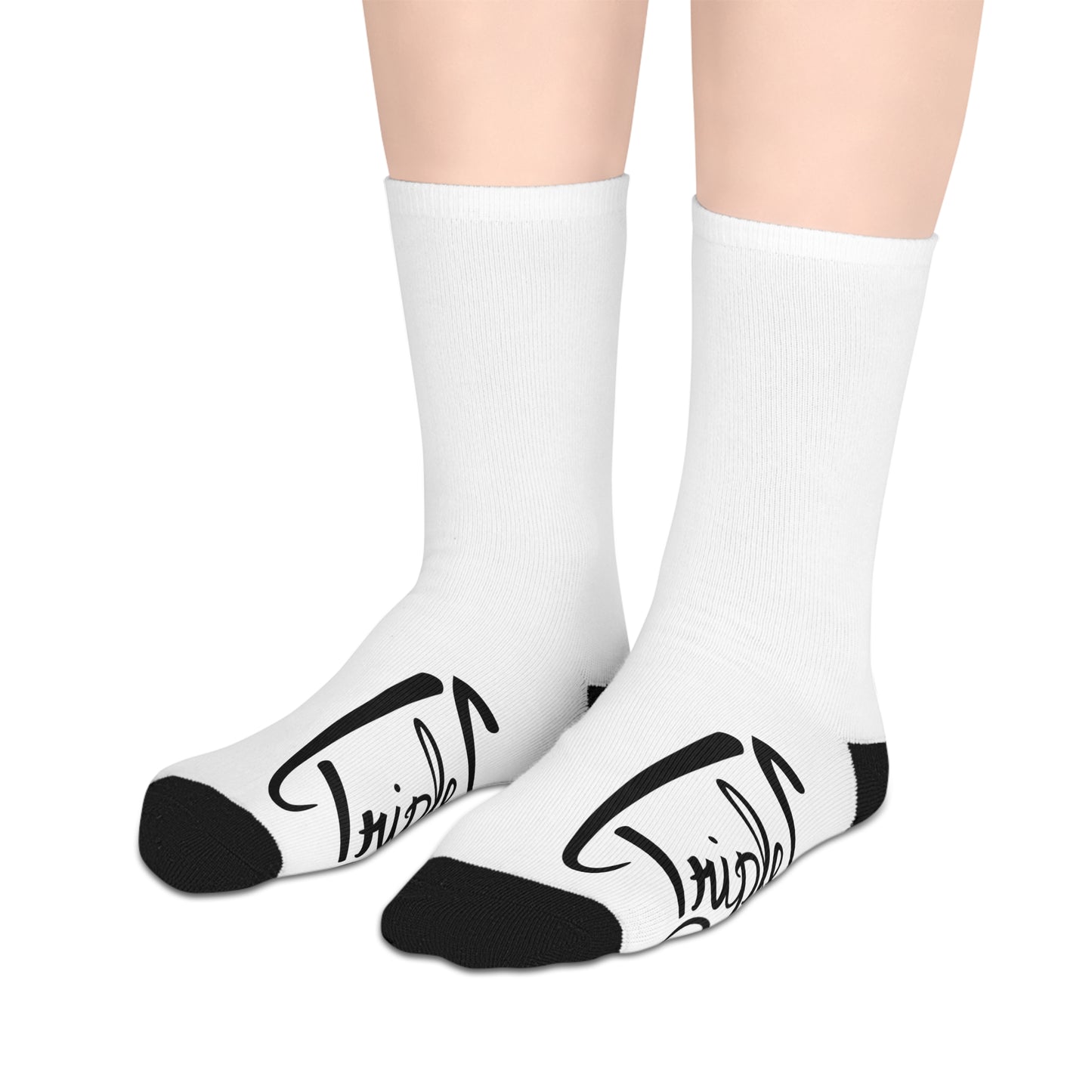 Stylish Mid-Length Socks with Unique Black Design, Cozy Gift for Home, Casual Wear, Holiday, Fashion, Comfort