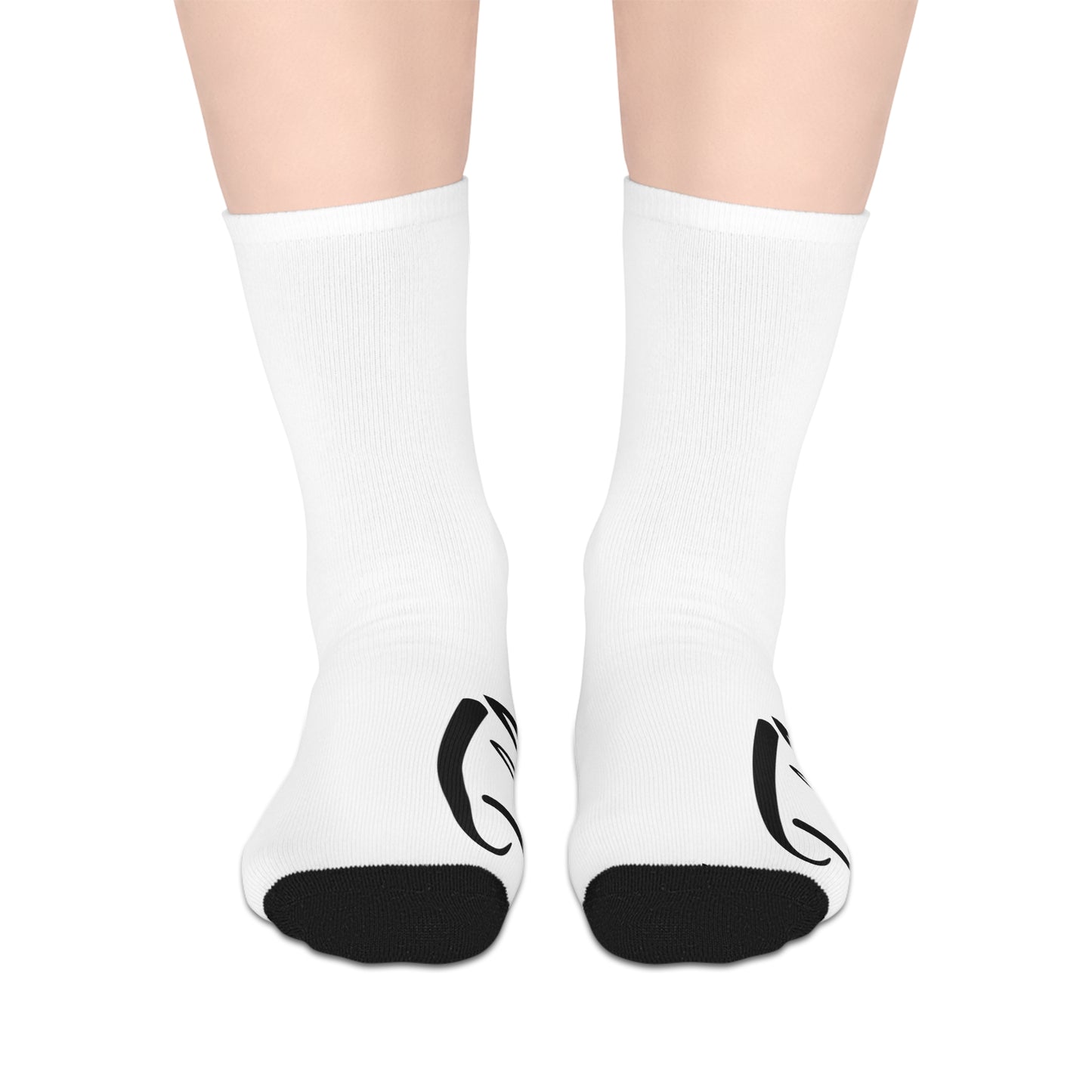 Stylish Mid-Length Socks with Unique Black Design, Cozy Gift for Home, Casual Wear, Holiday, Fashion, Comfort