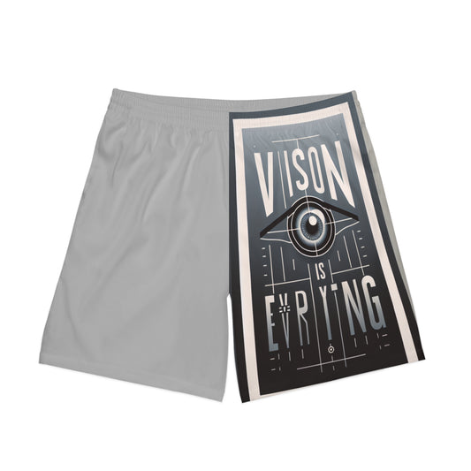 Men's Vision Is Everything Beach Shorts - Elastic Swimwear for Summer, Beach Day, Vacation, Pool Party, Relaxation
