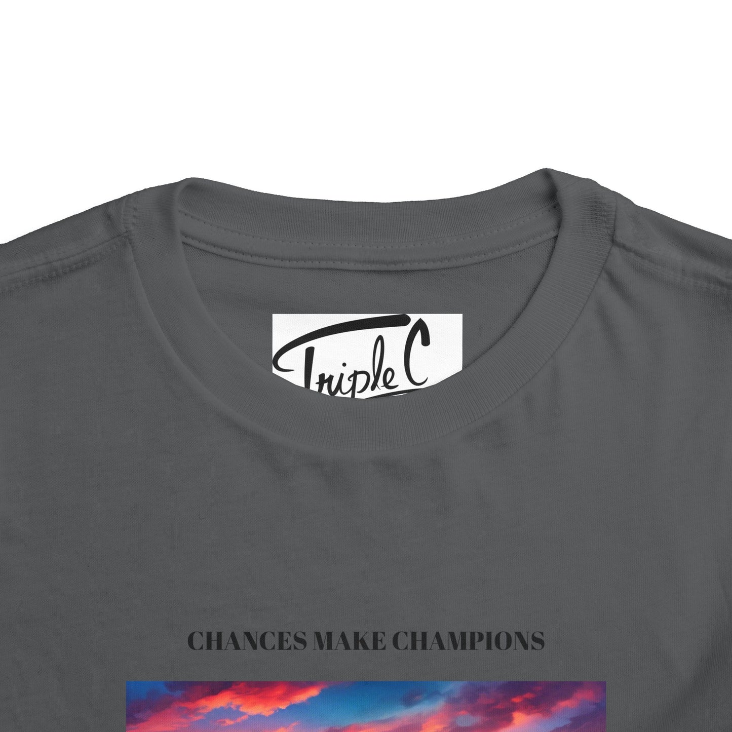 Inspirational Toddler Short Sleeve Tee - "Chances Make Champions" Adventure Design